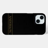 Coques Case-Mate iPhone Texte et lignes Gold personnalisables (Verso (horizontal))