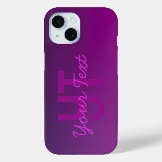 Coques Case-Mate iPhone Texte monogramme modifiable moderne & Ombre violet (Verso)