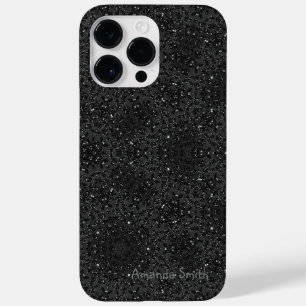 Coque Pour Pour iPhone 14 Pro Max Texte noir brillant moderne personnalisable