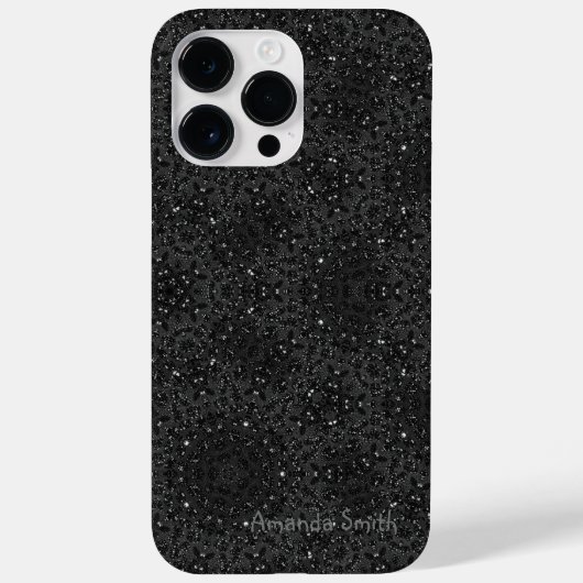 Coques Case-Mate iPhone Texte noir brillant moderne personnalisable (Verso)