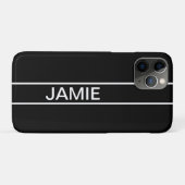 Coques Case-Mate iPhone Texte personnalisable | Bold Modern Black & White (Dos (Horizontal))