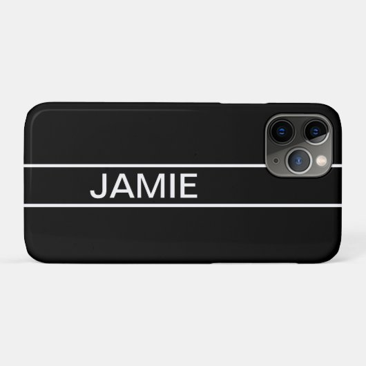 Coques Case-Mate iPhone Texte personnalisable | Bold Modern Black & White (Dos (Horizontal))