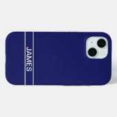Coques Case-Mate iPhone Texte personnalisable | Bold Modern Navy bleu & bl (Verso (horizontal))