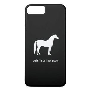Coques Pour iPhone Texte personnalisable élégant de cheval blanc