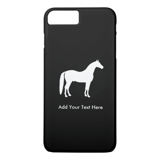 Coques Case-Mate iPhone Texte personnalisable élégant de cheval blanc (Dos)