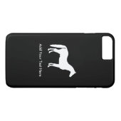 Coques Case-Mate iPhone Texte personnalisable élégant de cheval blanc (Dos (Horizontal))