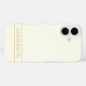 Coques Case-Mate iPhone Texte personnalisable élégant simple | Or blanc ca (Verso (horizontal))