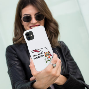 Case-Mate iPhone Case Texte personnalisé Floride Drapeau & Fleur Orange 