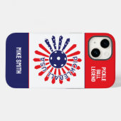 Coques Case-Mate iPhone Texte personnalisé ‼️ motif USA pickleball (Verso (horizontal))