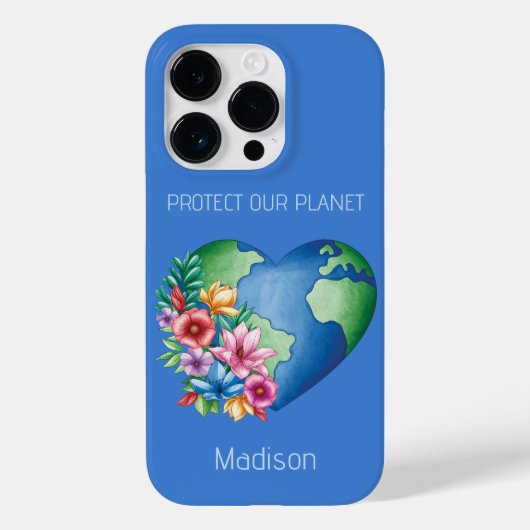 Coques Case-Mate iPhone Texte personnalisé Planète Terre Coeur (Verso)