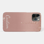 Coques Case-Mate iPhone texte personnalisé rose or blush Gliter Sparkle (Dos (Horizontal))