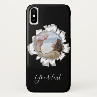 Case-Mate iPhone Case Texte photo personnalisé noir élégant