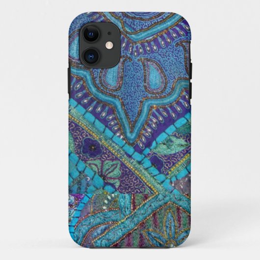 Coques Case-Mate iPhone Textile brodé perlé antique de patchwork (Dos)