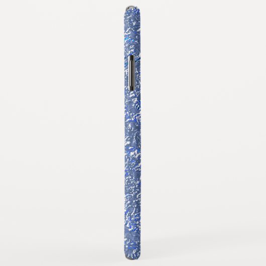 Coques Case-Mate iPhone Textura rústica azul e efeito prateado (Dos/Droite)