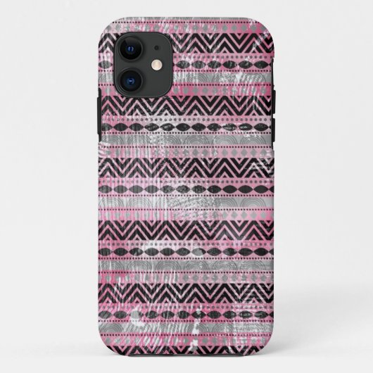 Coques Case-Mate iPhone Texture 311 aztèque noire grise rose (Dos)