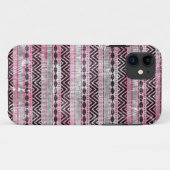 Coques Case-Mate iPhone Texture 311 aztèque noire grise rose (Dos (Horizontal))