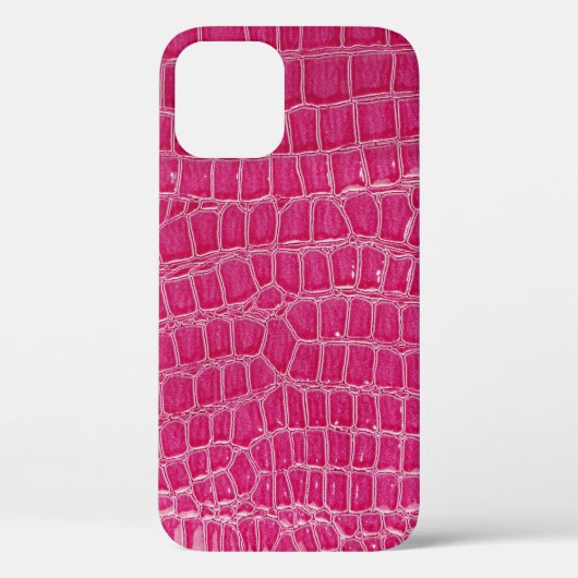 Coques Case-Mate iPhone Texture à motif d'alligator rose (Verso)