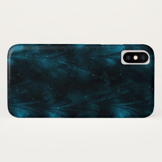 Coques Case-Mate iPhone Texture Abstrait Nébuleuse Bleue (Dos (Horizontal))