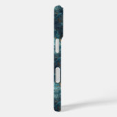 Coques Case-Mate iPhone Texture Abstraite De Peinture Bleue Et Or (Verso / Droite)