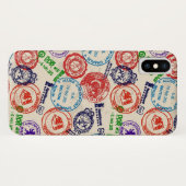 Coques Case-Mate iPhone Texture avec de vrais timbres. (Dos (Horizontal))