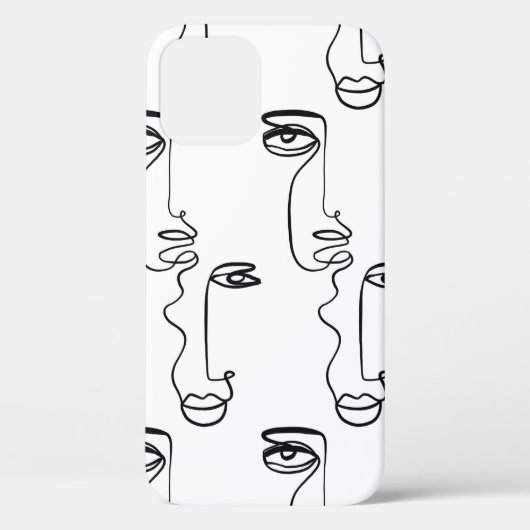 Coques Case-Mate iPhone Texture avec faces abstraites. Une ligne continue (Verso)