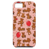 Coques Case-Mate iPhone Texture avec le nounours, coeurs (Dos)
