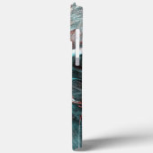 Coques Case-Mate iPhone texture biseautée rouge à bleu pixélisée (Verso / Gauche)