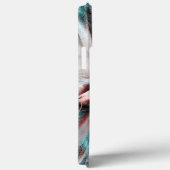 Coques Case-Mate iPhone texture biseautée rouge à bleu pixélisée (Verso / Droite)