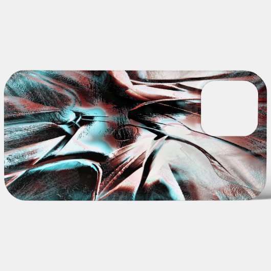 Coques Case-Mate iPhone texture biseautée rouge à bleu pixélisée (Verso (horizontal))