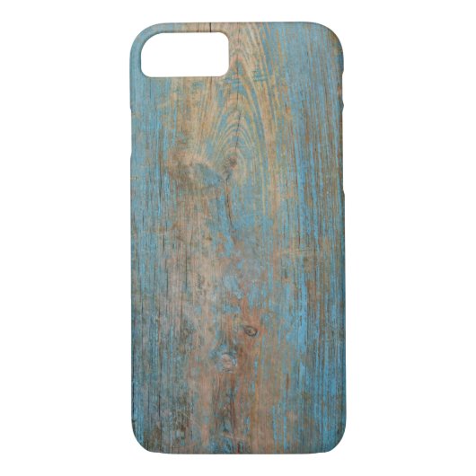 Coques Case-Mate iPhone Texture bleue patinée fraîche en bois de peinture (Dos)