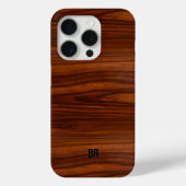 Coques Case-Mate iPhone Texture Brown Brown en bois acajou (Verso)