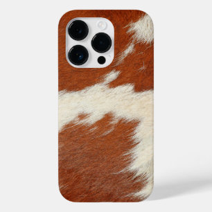 Coque Pour iPhone 14 Pro texture Brown et blanche de la vache
