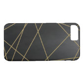 Coques Case-Mate iPhone Texture cool Lignes d'or noir Géométrique Abstrait (Dos (Horizontal))