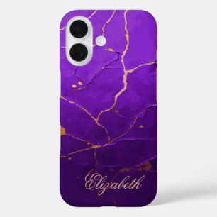 Coques iPhone 16 Texture criquée violette