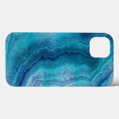 Coques Case-Mate iPhone Texture d'Agate Turquoise Bleu (Verso (horizontal))