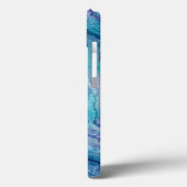 Coques Case-Mate iPhone Texture d'Agate Turquoise Bleu (Verso / Gauche)