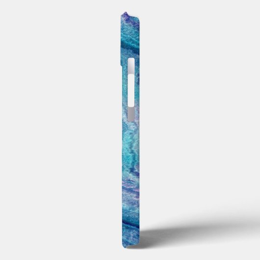 Coques Case-Mate iPhone Texture d'Agate Turquoise Bleu (Verso / Gauche)