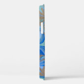 Coques Case-Mate iPhone Texture d'aquarelle liquide en or bleu (Verso / Droite)