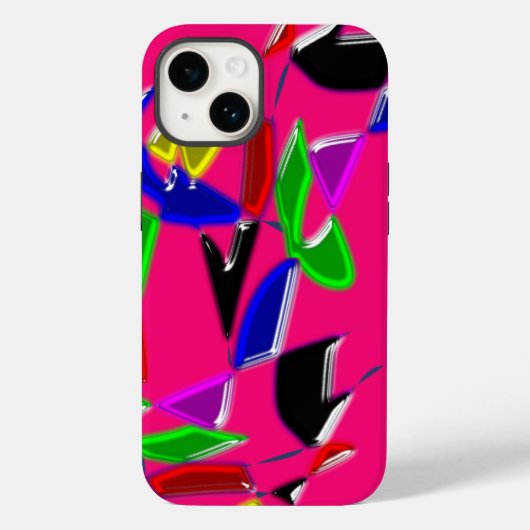 Coques Case-Mate iPhone Texture d'art moderne, rose (Verso)
