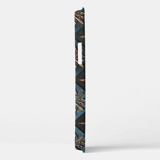 Coques Case-Mate iPhone Texture de bronze avec motif de sculpture. (Verso / Droite)