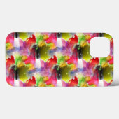 Coques Case-Mate iPhone Texture de conception rouge, aquarelle jaune (Verso (horizontal))