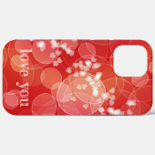 Coques Case-Mate iPhone texture de dégradé rouge de style Bokeh (Verso (horizontal))