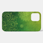 Coques Case-Mate iPhone Texture de fond vert jaune (Verso (horizontal))