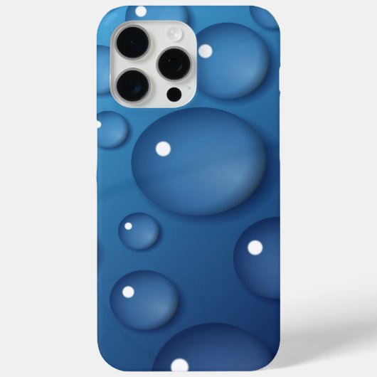 Coques Case-Mate iPhone Texture de goutte d'eau bleue (Verso)