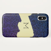 Coques Case-Mate iPhone Texture de Jeans bleus (violet) (Dos (Horizontal))