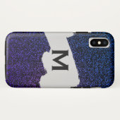 Coques Case-Mate iPhone Texture de Jeans bleus (violet) (Dos (Horizontal))