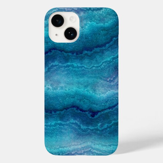 Coques Case-Mate iPhone Texture de l'Agate Vert de la Mer Bleue (Verso)