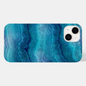 Coques Case-Mate iPhone Texture de l'Agate Vert de la Mer Bleue (Verso (horizontal))