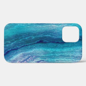 Coques Case-Mate iPhone Texture de l'Agate Vert de la Mer Bleue (Verso (horizontal))