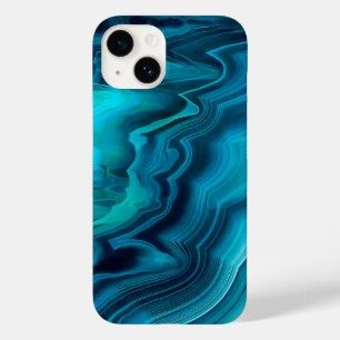 Coque Pour iPhone 14 Texture de l'agate vert de mer